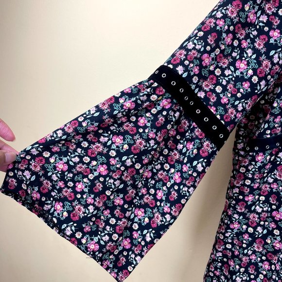 Cache Cache Boho Floral Baby Doll Peasant Blouse M - Picture 3 of 9